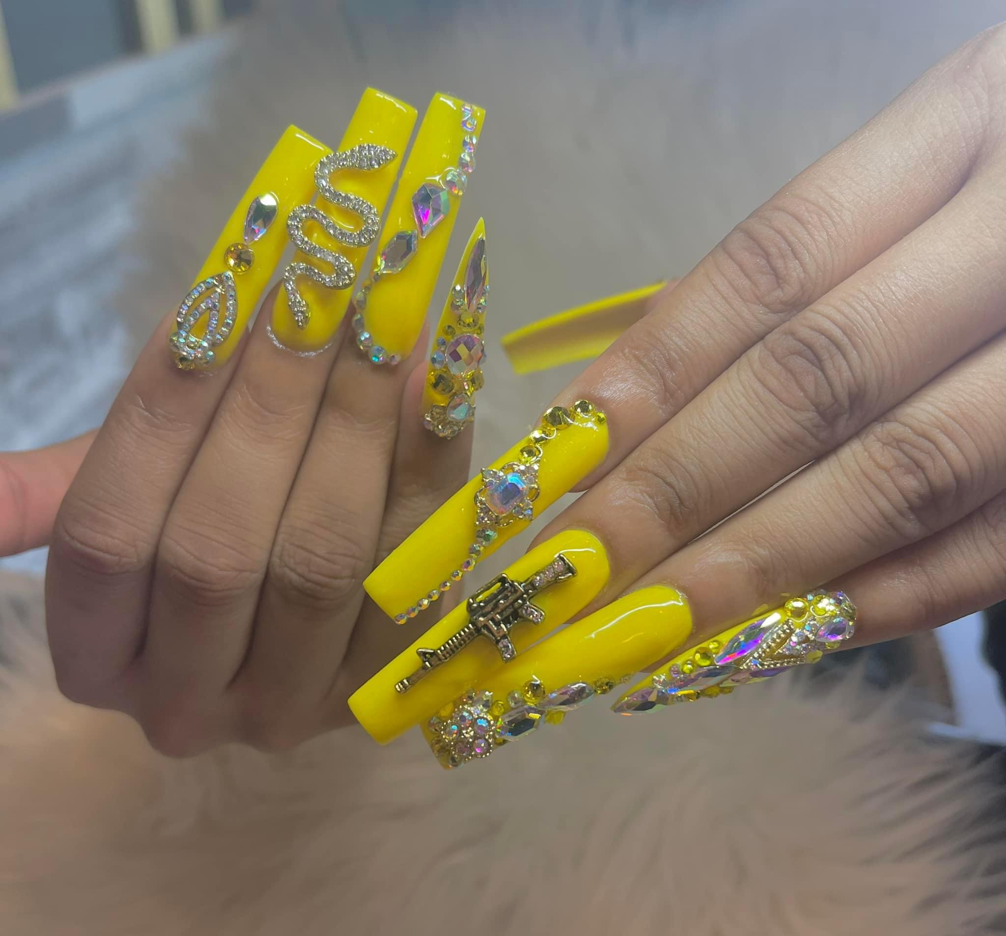 Glitter ombré acrylic full set, Nailswag Winchester VA